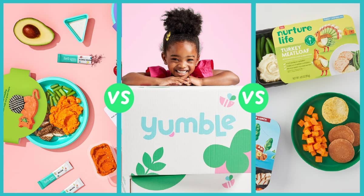 toddler kids meal delivery comparison on yumble, nurture life and little spoon