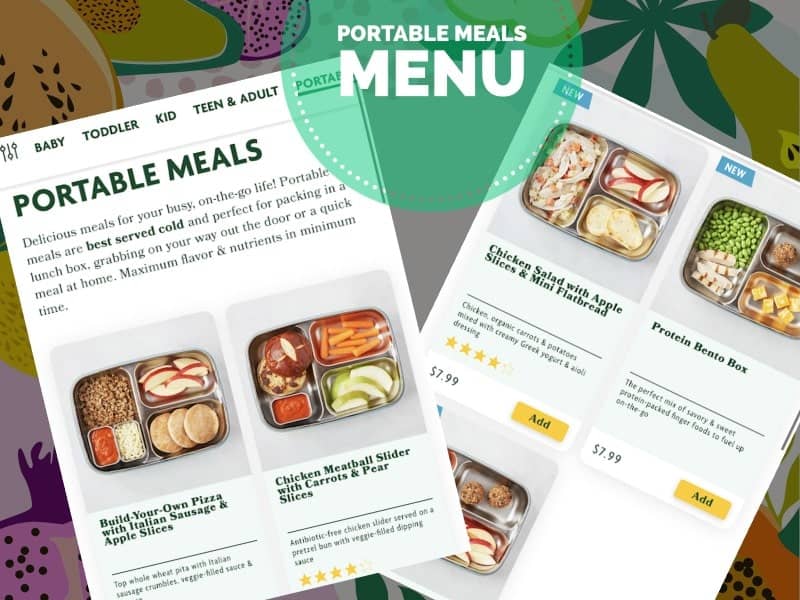 portable meals menu